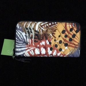 Vera Bradley RFID Georgia Wallet Painted Feathers